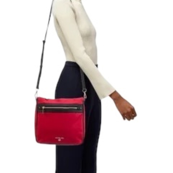 Michael Kors Nylon Leather-Trimmed Crossbody Bag, Red - Picture 3 of 13